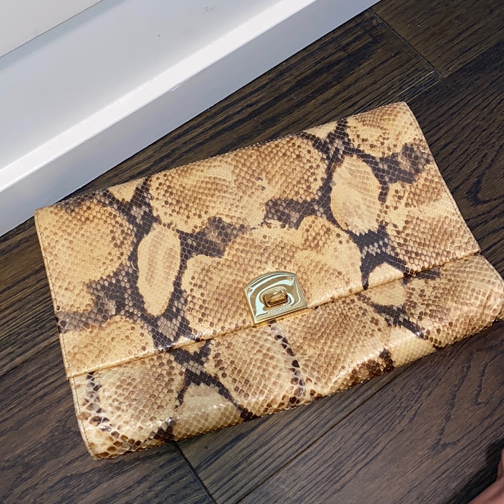 Sergio Rossi snakeskin clutch